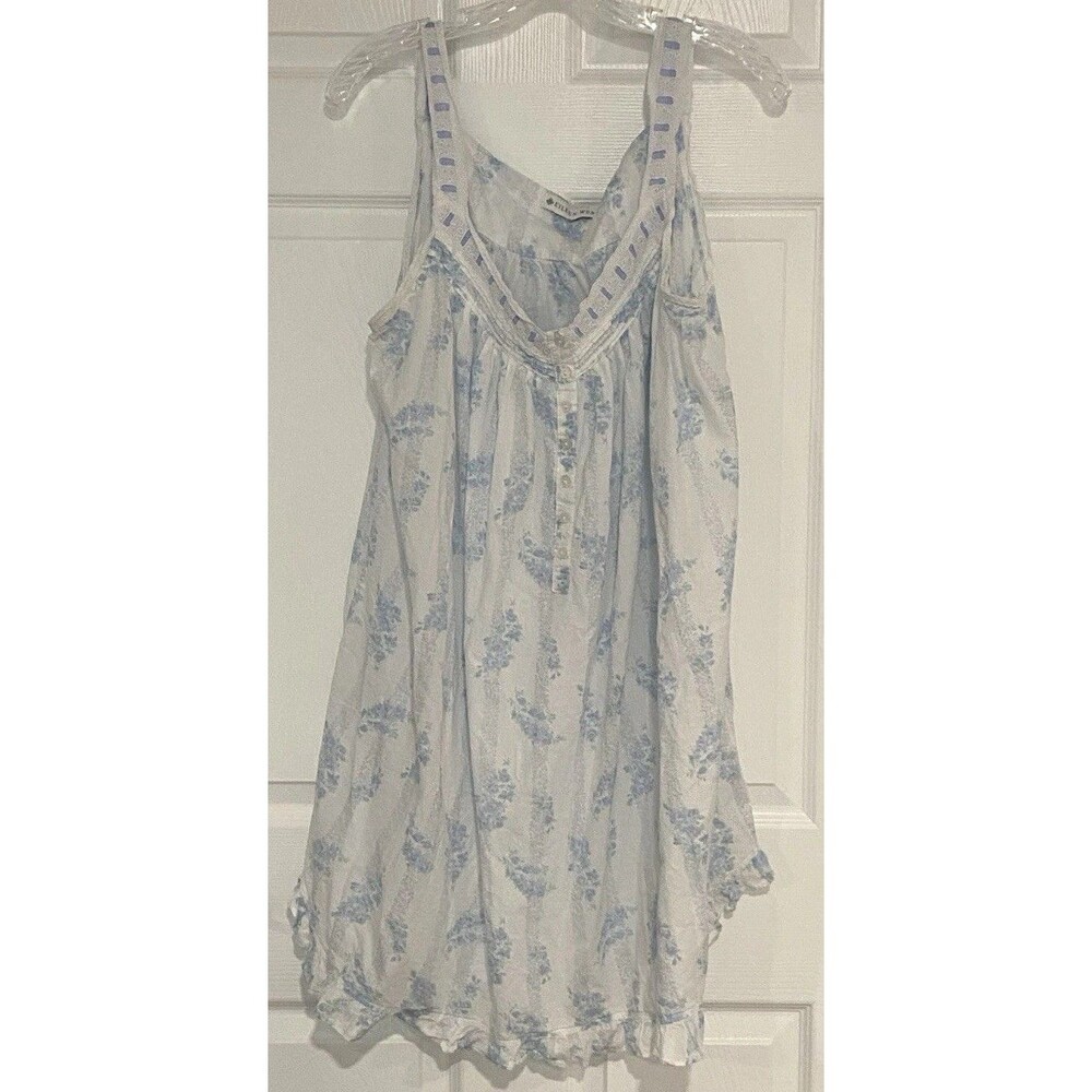 Eileen west Floral Sleeveless Cotton Nap Dress Grannycore Nightgown Womens Xl